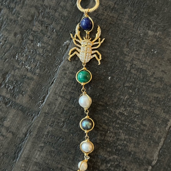 Songle drop earring with gemstones and crystals - Picture 6 of 10